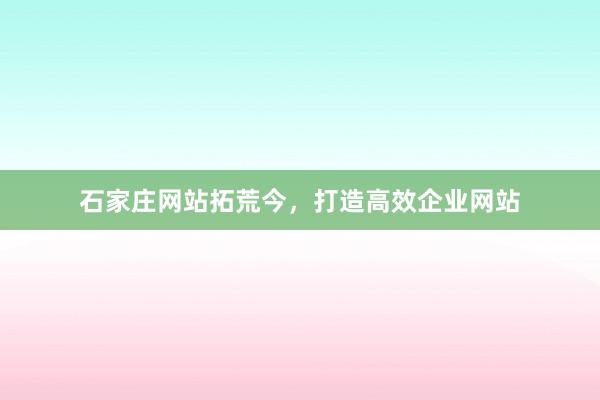 石家庄网站拓荒今，打造高效企业网站