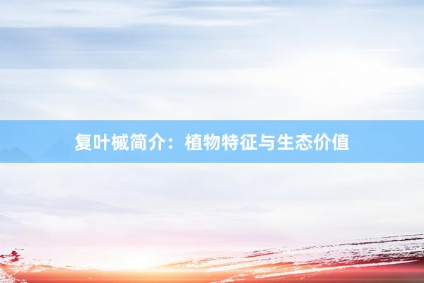复叶槭简介：植物特征与生态价值